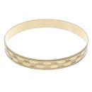 9ct Yellow Gold Patterned Star Bangle