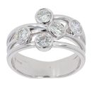 18ct White Gold Diamond Bubble Five Stone Ring by Anya Belle