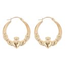 9ct Yellow Gold Claddagh Hoop Earrings