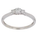 9ct White Gold 0.33ct Brilliant Cut Diamond Trilogy Ring
