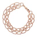 9ct Rose Gold Two Row Albert Bracelet 8"