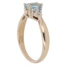 9ct Yellow Gold 0.12ct Diamond And Created Topaz Ring