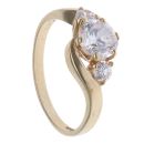 9ct Yellow Gold Cubic Zirconia Triple Twist Ring