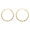 22ct Yellow Gold Textured Hoop Earrings