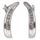 9ct White Gold 0.25ct Brilliant Cut Diamond Twist Hoop Earrings