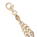 9ct Yellow And White Gold Wave Curb Two Row Bracelet 7.5"