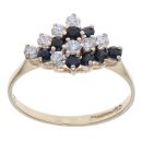 9ct Yellow Gold Cubic Zirconia and Sapphire Fancy Ring