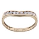 9ct Yellow Gold Cubic Zirconia Wishbone Ring