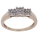 9ct Yellow Gold 0.20ct Brilliant Cut Diamond Cluster Ring