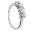 18ct White Gold 1.00ct Brilliant Cut Diamond Trilogy Ring