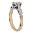 18ct Yellow Gold and Platinum 0.50ct Brilliant Cut Diamond Solitaire Ring