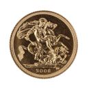 2006 Elizabeth II Fourth Portrait UK Half Soverign Coin