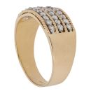 14ct Yellow Gold 0.55ct Brilliant Cut Diamond Three Row Ring