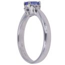 14ct White Gold 0.10ct Diamond and Tanzanite Ring