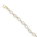 9ct Yellow Gold Cubic Zirconia Wave Bracelet 7"