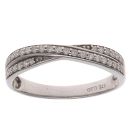 9ct White Gold 0.20ct Brillant Cut Diamond Crossover Ring