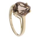 9ct Yellow Gold Smoky Quartz Single Stone Ring