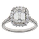 Platinum 2.50ct Brilliant and Emerald Cut Diamond Solitaire Ring