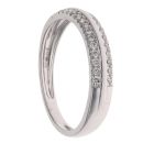 9ct White Gold 0.25ct Brilliant Cut Diamond Two Row Fancy Ring