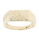 9ct Yellow Gold 0.02ct Diamond Signet Ring