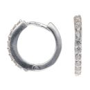 Silver Cubic Zirconia Huggie Hoop Earrings By Icesia