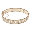 9ct Yellow Gold Celtic Hinged Bangle with Safety Chain