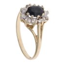9ct Yellow Gold Sapphire And Cubic Zirconia Ring