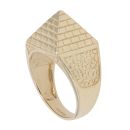9ct Yellow Gold Patterned Pyramid Ring