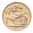 1893 Victoria Old Head UK Full Sovereign Coin