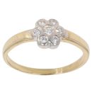18ct Yellow And White Gold 0.20ct Brilliant Cut Diamond Cluster Ring