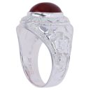 Silver Red Gemstone College Ring