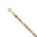 14ct Yellow and White Gold Byzantine Bracelet 8.5"