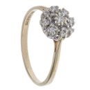 9ct Yellow Gold 0.25ct Brilliant Cut Diamond Cluster Ring
