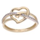14ct Yellow Gold Cubic Zirconia Heart Ring