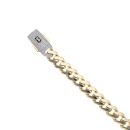 14ct Yellow Gold Monaco Classic Pave Lock Curb Bracelet 9"
