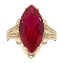14ct Yellow Gold Red Gem Ring