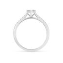 9ct White Gold 0.25ct Natural Diamond Pear Cluster Ring with Microset Shoulders