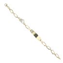 14ct Yellow Gold Cubic Zirconia Heart 5.5" ID Bracelet