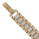 9ct Yellow Gold Cubic Zirconia Watch Style Bracelet 7.5"