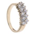 9ct Yellow Gold Cubic Zirconia Two Row Ring