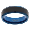 Unique & Co Tungsten And Carbide Blue And Black Wedding Ring
