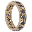18ct Yellow Gold 0.30ct Diamond and Sapphire Openwork Band
