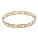 9ct Yellow Gold Filigree Patterned Hinged Bangle