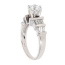 18ct White Gold 1.50ct Baguette And Brilliant Cut Diamond Solitaire Ring