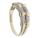 9ct Yellow Gold 0.25ct Brilliant Cut Diamond Two Row Fancy Ring