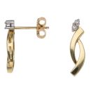 18ct Yellow Gold 0.08ct Brilliant Cut Diamond Fancy Earrings
