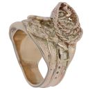 9ct Yellow Gold Patterned Saddle Ring