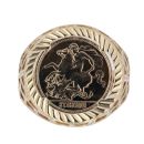 9ct Yellow Gold St George Coin Ring