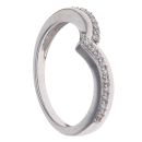9ct White Gold 0.15ct Brilliant Cut Diamond Wishbone Ring