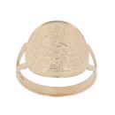 9ct Yellow Gold St George Coin Ring